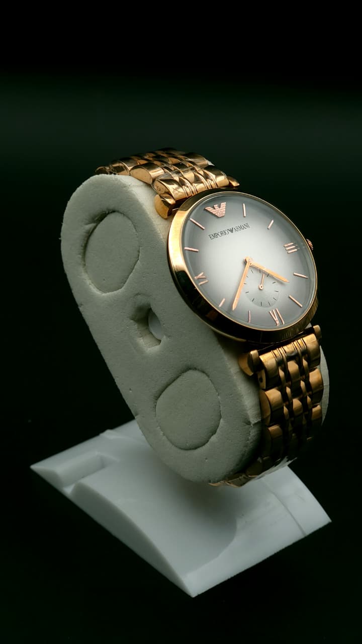 Elovris | Armani AR1877 Classic Rose Gold & Silver Dial | Élovris AAA Job-Lotted Replica – Same Like Original