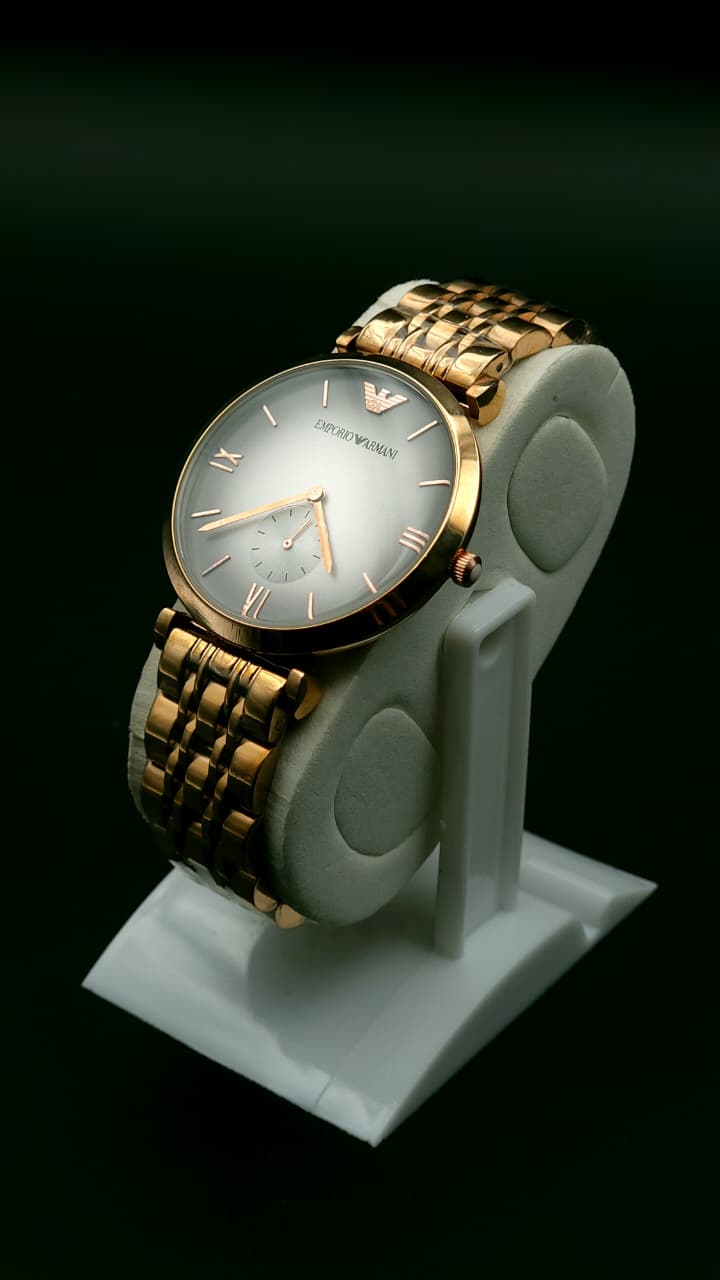 Elovris | Armani AR1877 Classic Rose Gold & Silver Dial | Élovris AAA Job-Lotted Replica – Same Like Original