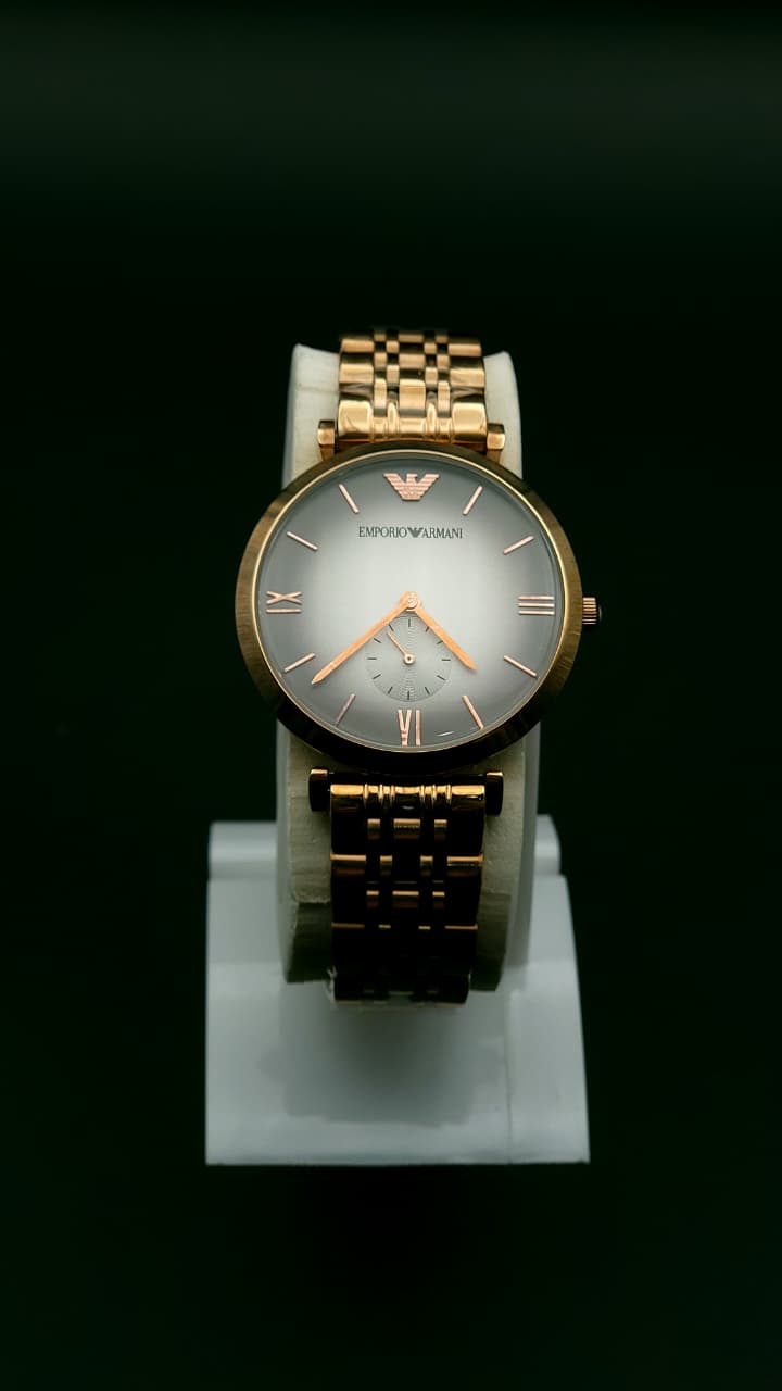 Elovris | Armani AR1877 Classic Rose Gold & Silver Dial | Élovris AAA Job-Lotted Replica – Same Like Original