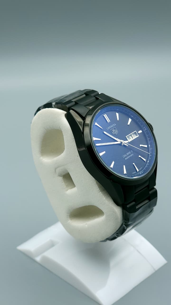 Elovris | Tag Heuer Carrera Black Dial & Presidential Strap – AAA+ Premium Replica | Modern Racing Elegance |  Élovris ~ Same liek original