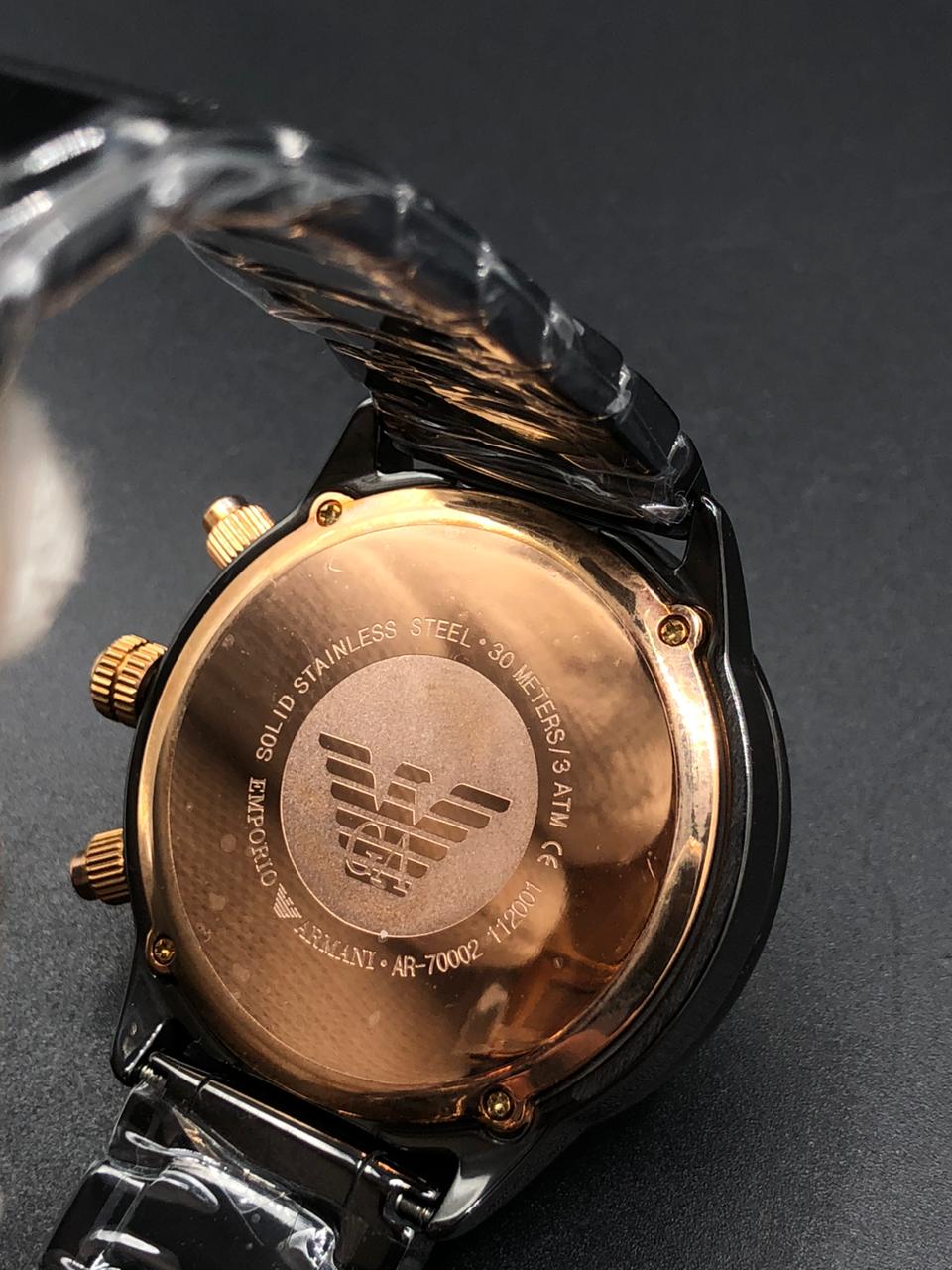 Elovris Emporio Armani Ceramica Chronograph Black Watch | AAA+ Premium Quartz | Luxury Men’s Timepiece by Élovris