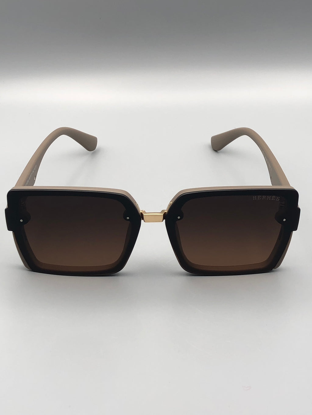Elovris | Hermès Square Frame Glasses – Brown with Golden Temples ~Italian Job-Lotted Replicas | Élovris Luxury Eyewear