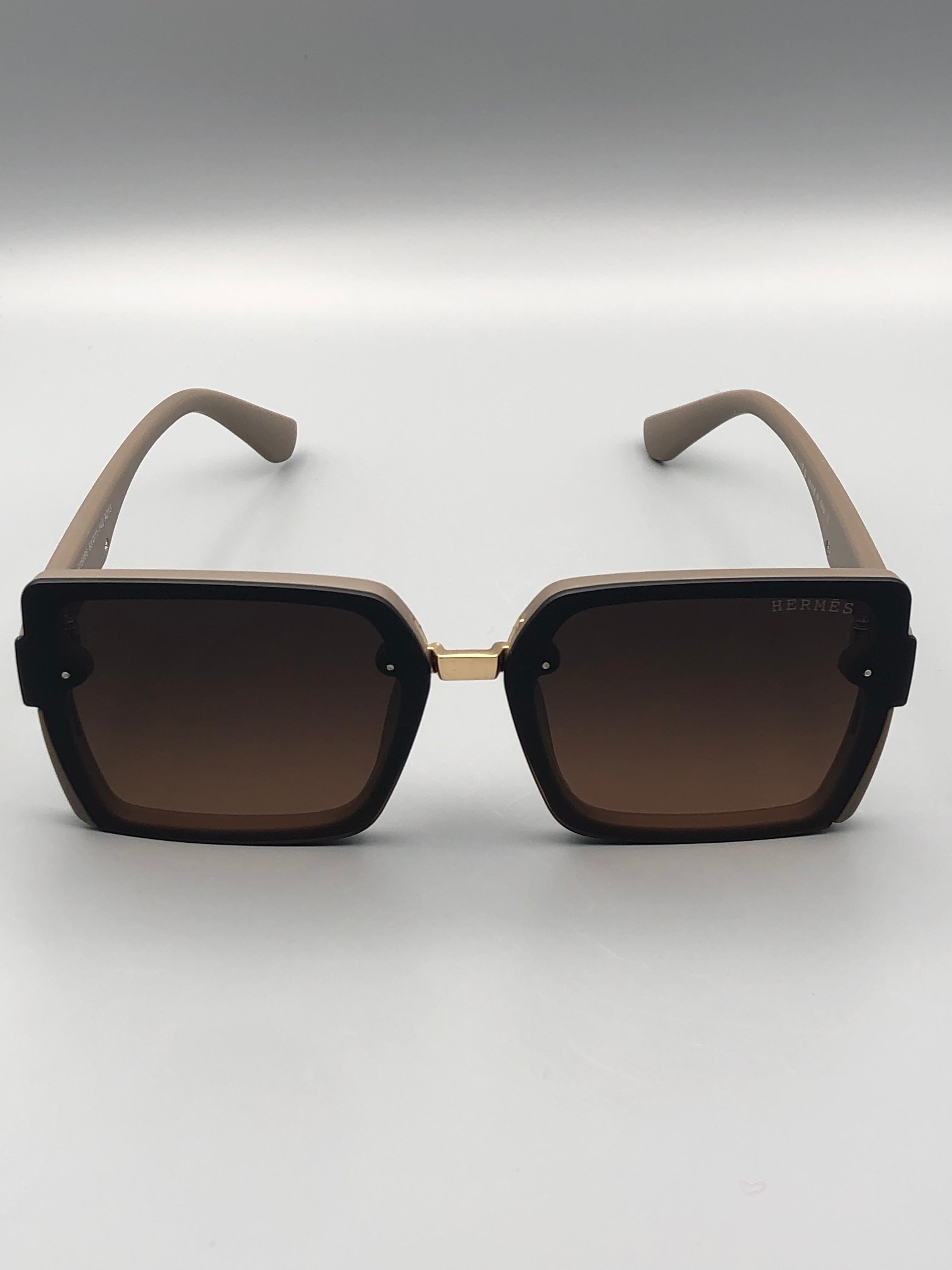 Elovris | Hermès Square Frame Glasses – Brown with Golden Temples ~Italian Job-Lotted Replicas | Élovris Luxury Eyewear