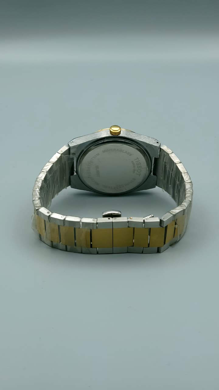 Elovris | Tissot PRX Quartz Job-lotted Watch – White Dial Two-Tone Silver & Gold Stainless Steel | Élovris Premium Watches