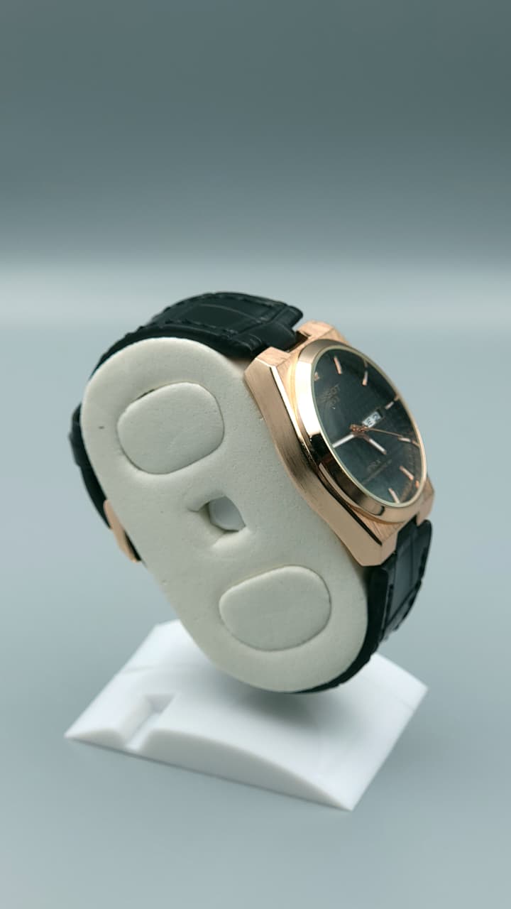 Elovris | Tissot PRX Quartz Watch – Black Dial with Black Genuine Leather Strap | Élovris Premium Watch