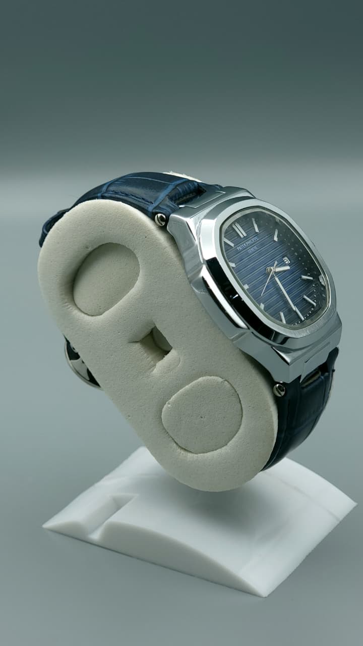 Elovris | Patek Philippe Geneve Quartz Watch – Blue Dial with Blue Genuine Leather Strap | Élovris Premium Watches