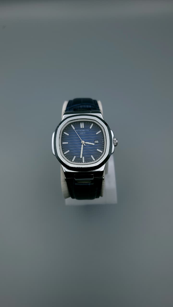 Elovris | Patek Philippe Geneve Quartz Watch – Blue Dial with Blue Genuine Leather Strap | Élovris Premium Watches