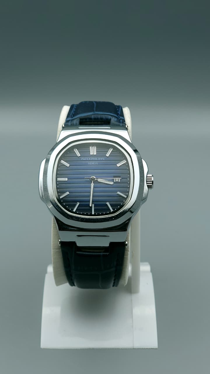 Elovris | Patek Philippe Geneve Quartz Watch – Blue Dial with Blue Genuine Leather Strap | Élovris Premium Watches