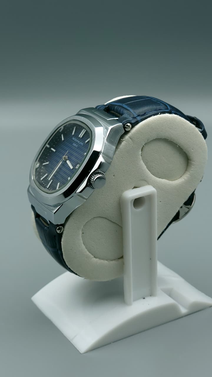 Elovris | Patek Philippe Geneve Quartz Watch – Blue Dial with Blue Genuine Leather Strap | Élovris Premium Watches