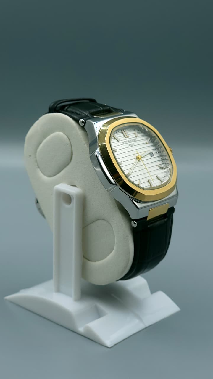 Elovris | Patek Philippe Geneve Quartz Watch – Square Dial with Black Genuine Leather Strap | Élovris Premium Watches