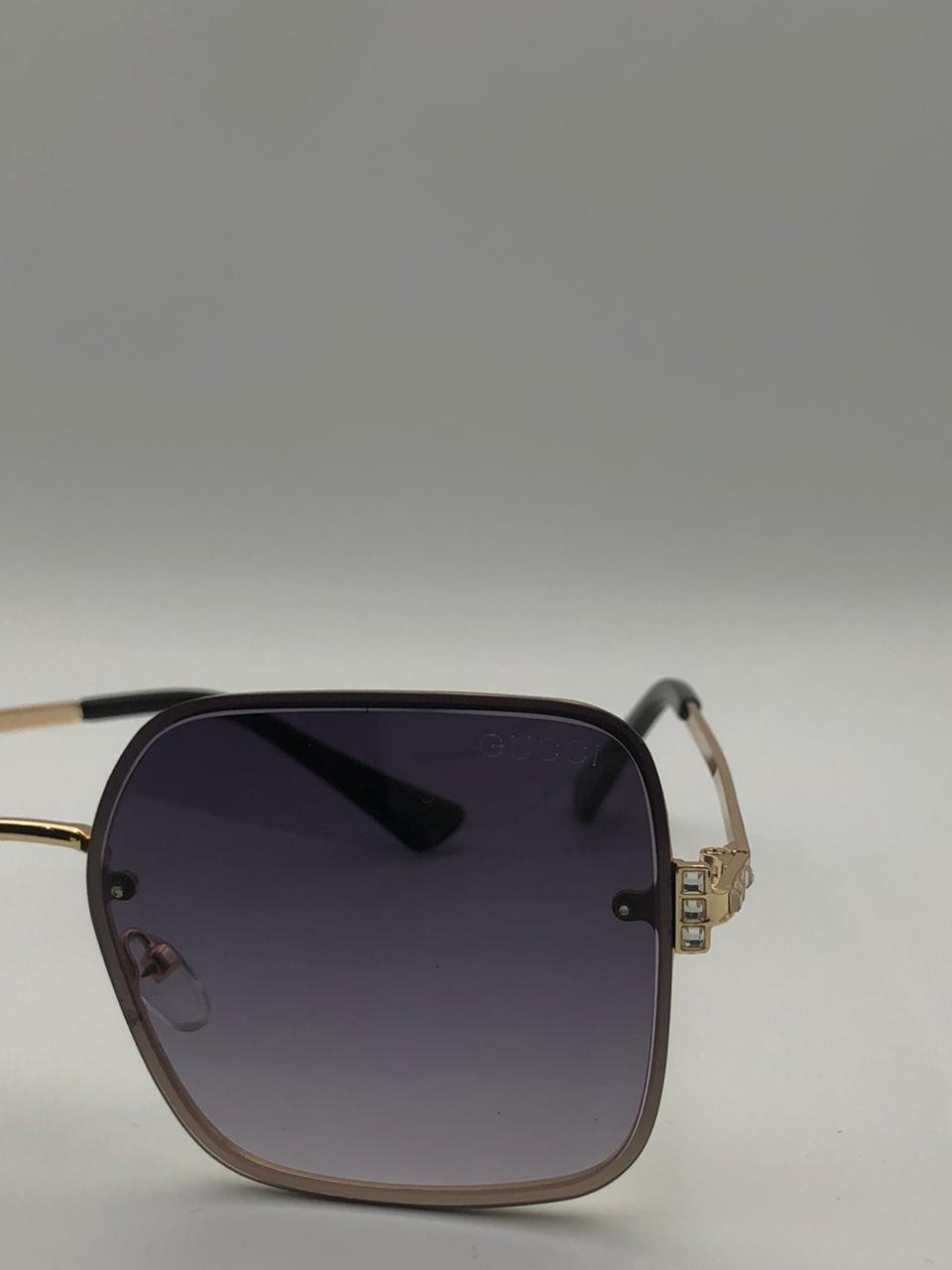 Gucci GG0817S Square Sunglasses – Italian-Made AAA Grade | Blue Gradient Lenses & Golden Frame