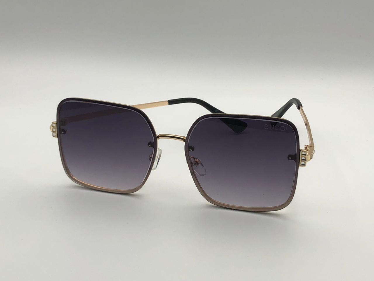 Gucci GG0817S Square Sunglasses – Italian-Made AAA Grade | Blue Gradient Lenses & Golden Frame