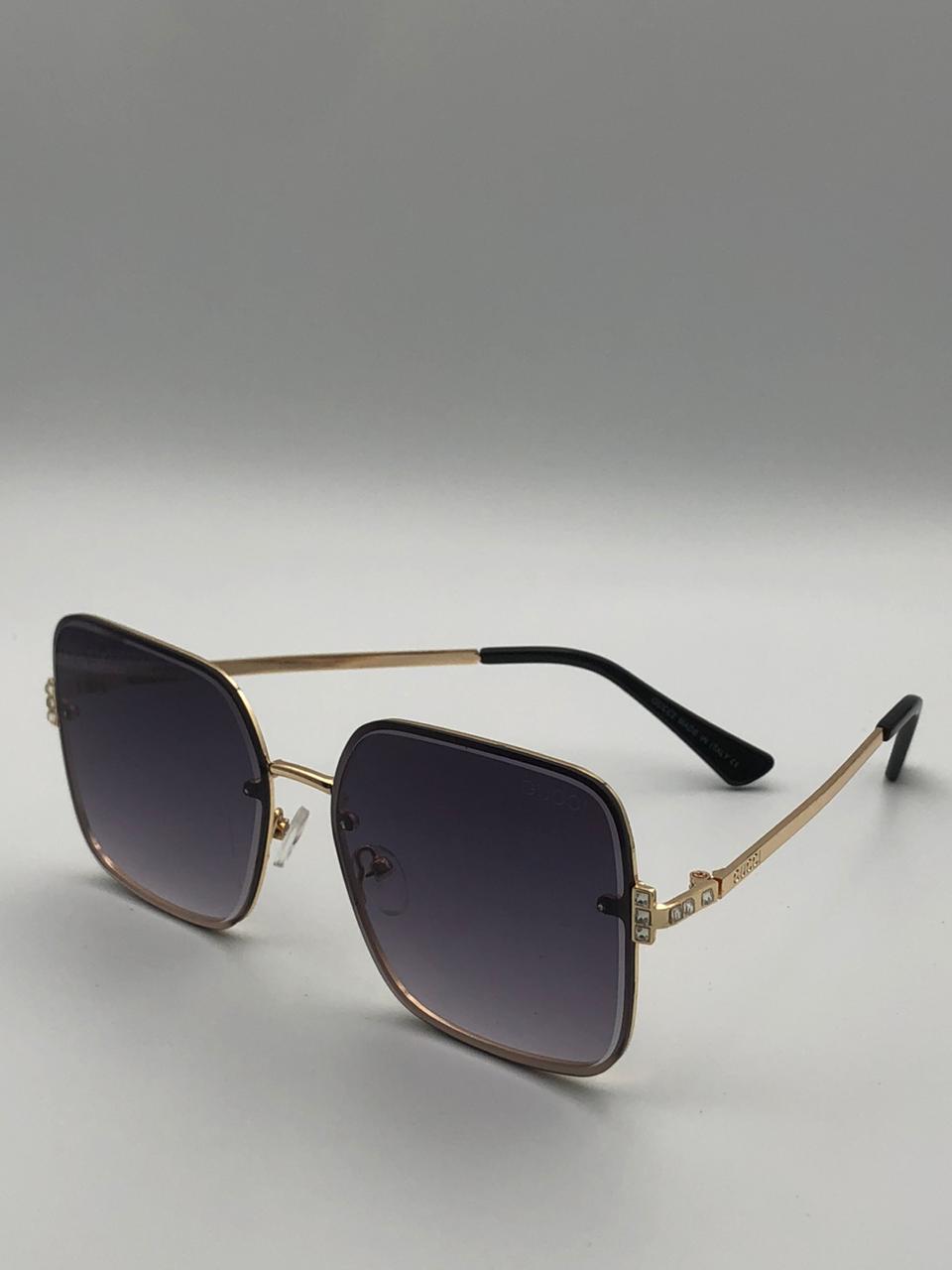Gucci GG0817S Square Sunglasses – Italian-Made AAA Grade | Blue Gradient Lenses & Golden Frame