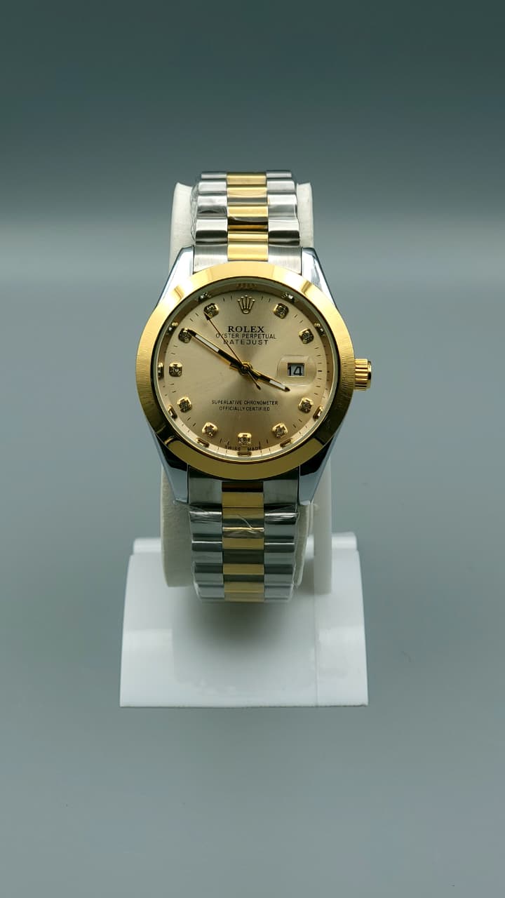 Rolex Datejust 11-Stones Two Tone Gold & Silver Jubilee Quartz Replica – Premium Edition | Élovris