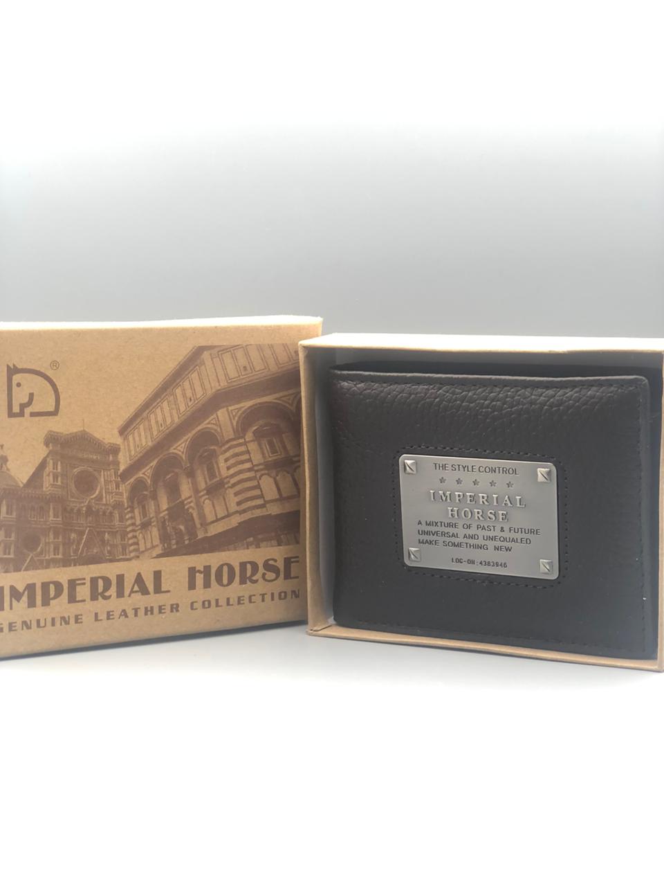 Elovris | Imperial Horse Black Genuine Leather Wallet | Steel Plate Edition | Premium Job-Lptted Men’s Wallets | Élovris Luxury Wallets