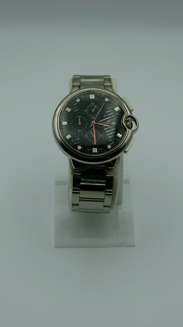 Elovris | Cartier Ballon Bleu Chronograph Black Dial Stainless Steel | Élovris AAA Job-Lotted Replica – Same Like Original