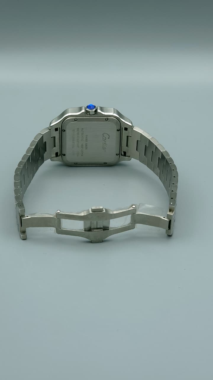 Elovris | Cartier Santos de Cartier Black Dial Stainless Steel | Élovris AAA Job-Lotted Replica – Same Like Original