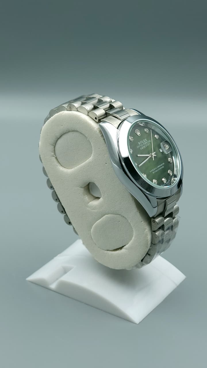 Elovris | Rolex Datejust 11-Stones Green Dial Jubilee Quartz Replica – Premium Edition | Élovris