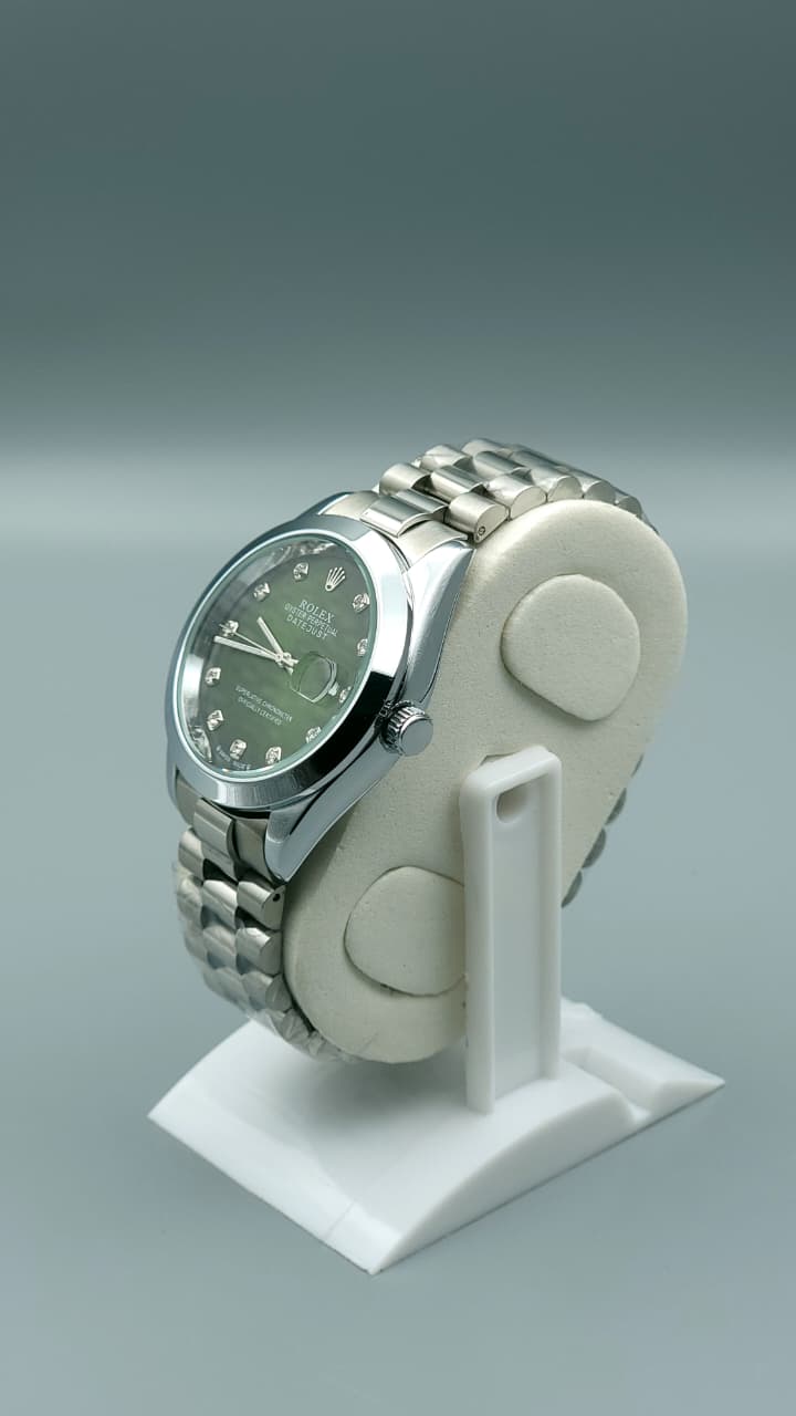 Elovris | Rolex Datejust 11-Stones Green Dial Jubilee Quartz Replica – Premium Edition | Élovris