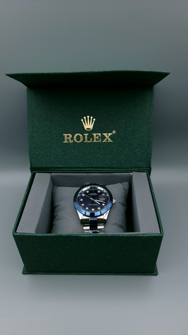 Elovris | Rolex Datejust 11-Stones Blue Dial Two Tone Jubilee Quartz Replica – Premium Edition | Élovris