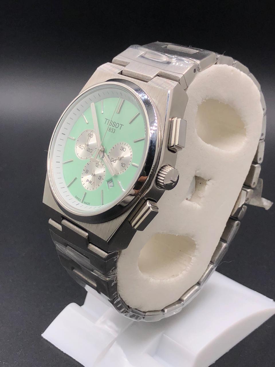 Elovris | Tissot PRX Green Dial Luxury Chronograph Quartz Watch for Men ~ Job-lotted Italian Copy | Super Clone | Élovris Premium watches