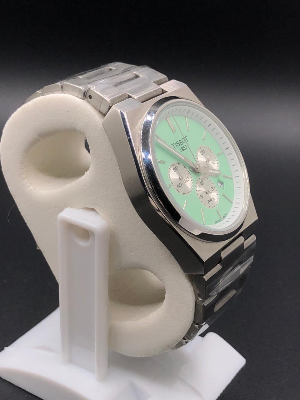 Elovris | Tissot PRX Green Dial Luxury Chronograph Quartz Watch for Men ~ Job-lotted Italian Copy | Super Clone | Élovris Premium watches